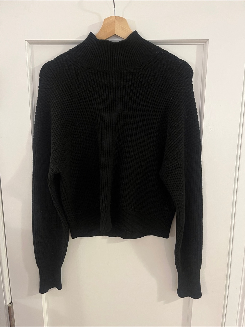 JCrew women’s ribbed funnel neck sweater
